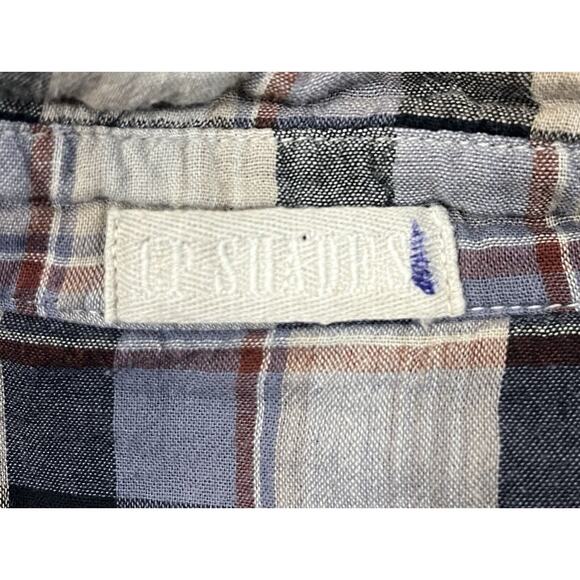 CP Shades Plaid Button Up Tunic Shirt Long Sleeve Collared Pockets Size XS - Picture 6 of 6